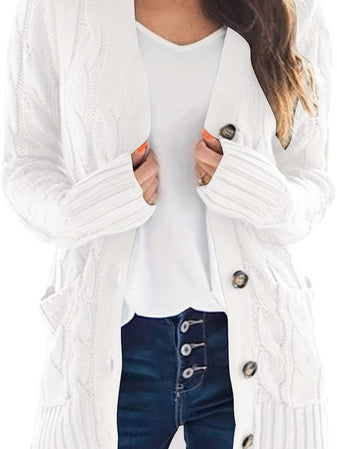 Knitted Vest | V-Neckline, Button Front 0