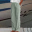 Linen Pants | Striped Pattern, Button Accent Detail 4