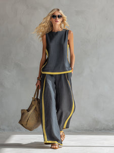 Linen Set | Loose Fit, Two-Tone Design 0