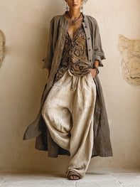 Linen Set | Three-Piece, Flowing Silhouette 0