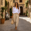 Linen Trousers | Lightweight Fabric, Elastic Waistband 7