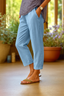 Linen Trousers | Relaxed Fit, Elastic Waist 3