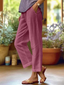 Linen Trousers | Tapered Cropped, Cuffed Hem 4