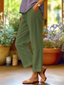 Linen Trousers | Tapered Cropped, Cuffed Hem 5