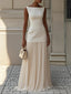 Long Dress | Sleeveless, Pleated Silhouette 0