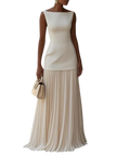 Long Dress | Sleeveless, Pleated Silhouette 1