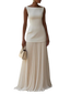 Long Dress | Sleeveless, Pleated Silhouette 1