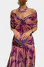Long Dress | V-Neckline, Pleated Waist, Floral Pattern 2