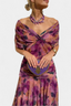 Long Dress | V-Neckline, Pleated Waist, Floral Pattern 5