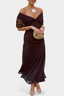 Long Dress | V-Neckline, Pleated Waist, Floral Pattern 6