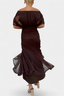Long Dress | V-Neckline, Pleated Waist, Floral Pattern 8