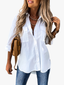 Long Sleeve Shirt | Lapel Collar, Button Closure 1