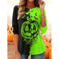 Long Sleeve Shirts | Pumpkin Print, Crew Neckline 2