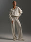 Lounge Set | Ribbed Knit Fabric, Half-Zip Top 0