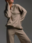 Lounge Set | Ribbed Knit Fabric, Half-Zip Top 6