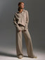 Lounge Set | Ribbed Knit Fabric, Half-Zip Top 9