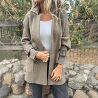 Lunelora Women's Wool Coat - Elegant Mid-Length Double-Breasted Winter Coat for Women 0