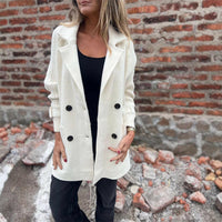 Lunelora Women's Wool Coat - Elegant Mid-Length Double-Breasted Winter Coat for Women 4