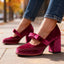 Mary Jane Pumps | Single Strap, Block Heel, Bow Detail 3
