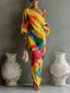Maxi Dress | Abstract Print, One-Shoulder Design 4