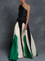 Maxi Dress | Asymmetrical One-Shoulder Design, Pleated Skirt 1