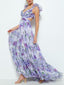 Maxi Dress | Backless Design, Floral Print 3
