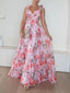 Maxi Dress | Backless Design, Floral Print 6