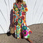 Maxi Dress | Bold Floral Design, Convenient Pockets 13