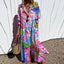 Maxi Dress | Bold Floral Design, Convenient Pockets 6