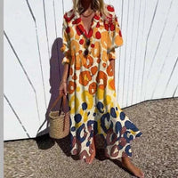 Maxi Dress | Bold Floral Design, Convenient Pockets 7