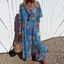 Maxi Dress | Bold Floral Design, Convenient Pockets 8