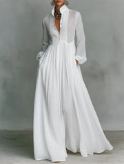Maxi Dress | Button-Front Design, Relaxed Silhouette 0