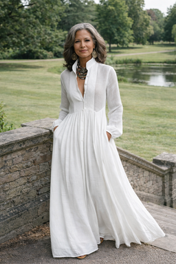 Maxi Dress | Button-Front Design, Relaxed Silhouette 1