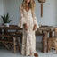 Maxi Dress | Deep V-Neckline, Flared Long Sleeves 0
