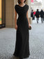 Maxi Dress | Draped Cowl Neckline, Ruched Waist Detail 2