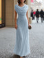Maxi Dress | Draped Cowl Neckline, Ruched Waist Detail 6