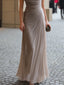 Maxi Dress | Draped Cowl Neckline, Ruched Waist Detail 8
