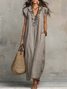 Maxi Dress | Flowing Silhouette, Delicate Ruffles 0