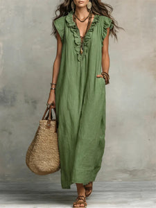 Maxi Dress | Flowing Silhouette, Delicate Ruffles 2