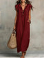 Maxi Dress | Flowing Silhouette, Delicate Ruffles 9