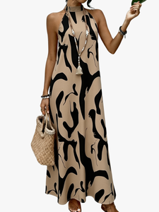 Maxi Dress | Halter Neckline, Fitted Silhouette 1