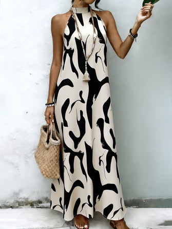 Maxi Dress | Halter Neckline, Fitted Silhouette 2