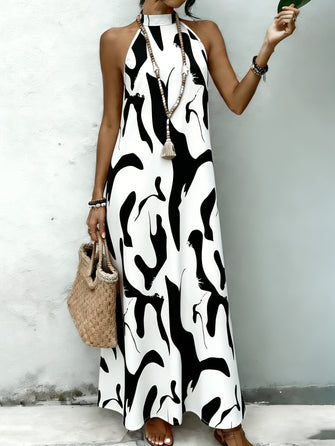 Maxi Dress | Halter Neckline, Fitted Silhouette 3