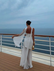 Maxi Dress | High Neckline, Side Slit Skirt 1