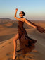 Maxi Dress | High Neckline, Side Slit Skirt 5