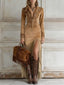 Maxi Dress | Long Sleeve, Fringe Hem 1