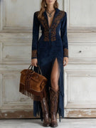 Maxi Dress | Long Sleeve, Fringe Hem 2