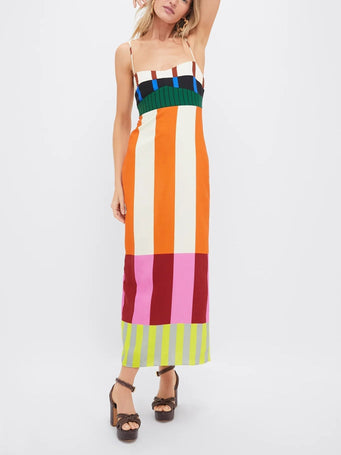 Maxi Dress | Multicolor Design, Flowing Silhouette 1
