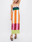 Maxi Dress | Multicolor Design, Flowing Silhouette 1