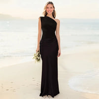Maxi Dress | One-Shoulder Design, Satin Finish 1